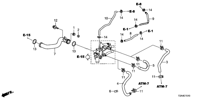 2014 Honda Accord Clamp, Warmer Hose (ATf) Diagram for 19423RNAA01