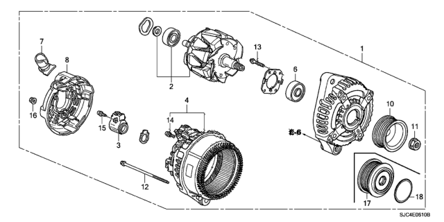 2008 Honda Ridgeline Rotor Assembly Diagram for 31101RDJA01