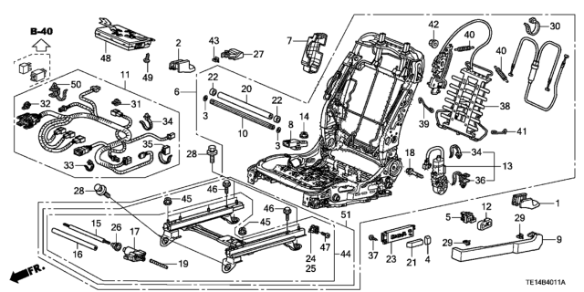 2012 Honda Accord  Spring, FR. Seat-Back Lumbar Diagram for 81198TE0A41