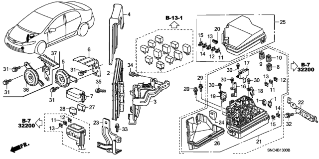 2009 Honda Civic  Bolt-Washer (6X25) Diagram for 90106SDAA00