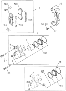 1997 Honda Passport Caliper Seal Kit Diagram for 8970700810