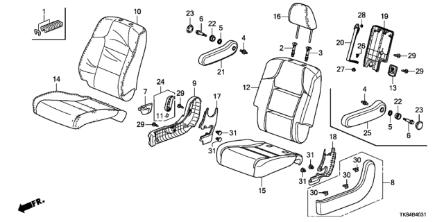 2015 Honda Odyssey  Headrest Assy., Middle *NH686L* (LEA) (WARM GRAY) Diagram for 81340TK8A42ZA