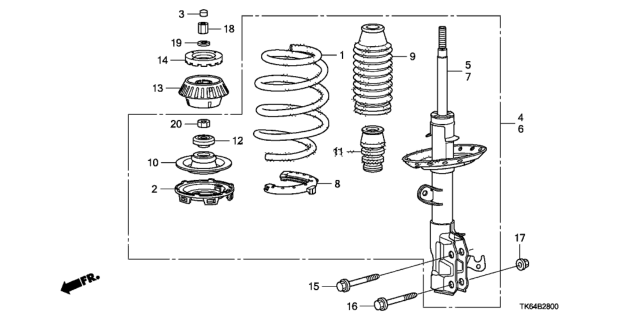 2011 Honda Fit  Seat, FR. Spring Clip (Upper) Diagram for 51402SLA003