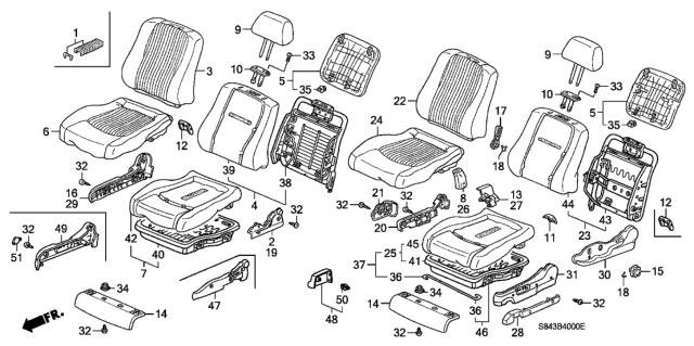 1998 Honda Accord  Cover, Left Front Cushion Trim (Lapis) (Leather) (Ts Tech) Diagram for 81531S87A61ZA