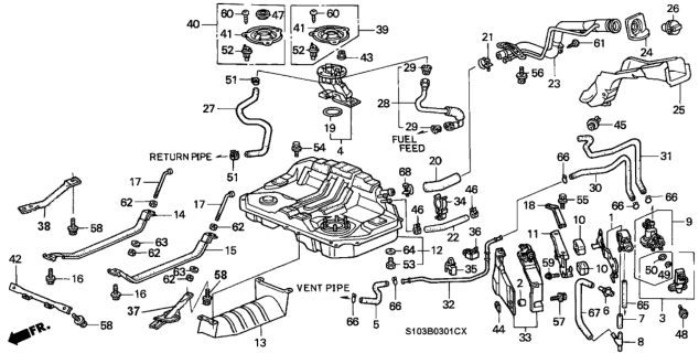 1999 Honda CR-V  Bolt-Washer (10X20) Diagram for 934061002008
