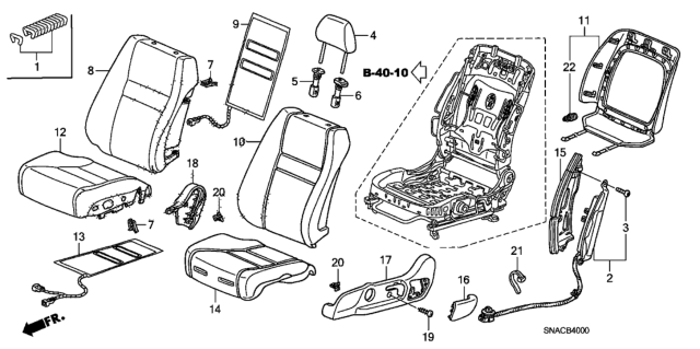 2010 Honda Civic  Headrest *YR400L* Diagram for 81140SNBU24ZE