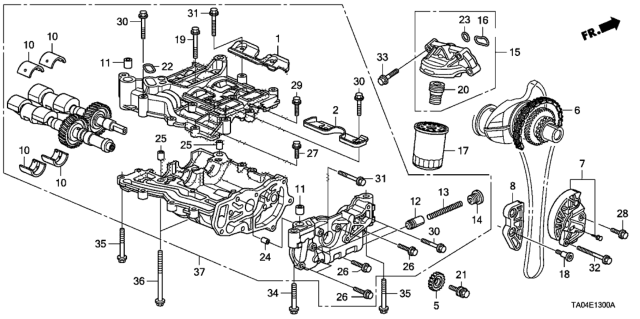 2009 Honda Accord  Bolt, Sealing, 18MM Diagram for 15233R40000