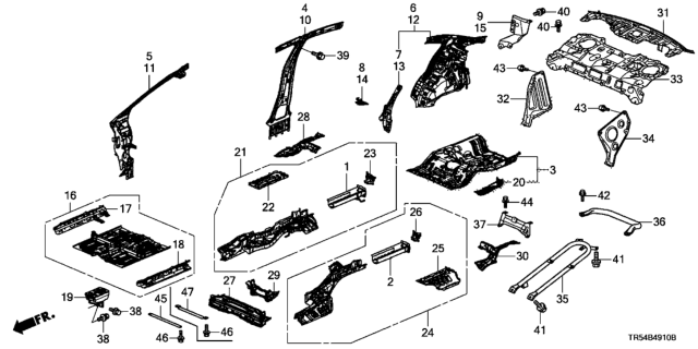 2015 Honda Civic  Box, Load Abs Diagram for 65250TR0A01ZZ