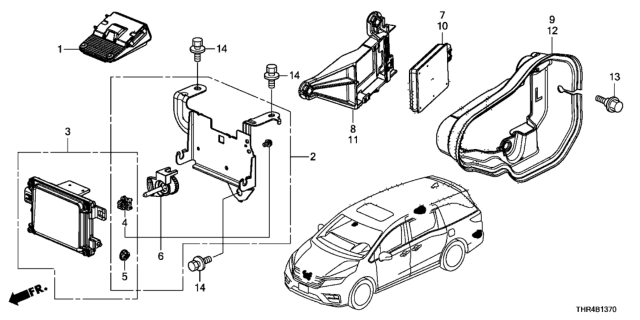 2019 Honda Odyssey  Cover, R. Bsi Radar Diagram for 36934THRA00