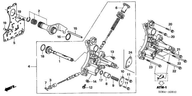2005 Honda Accord Hybrid  Bolt, Flange (6X80) Diagram for 90001RDK000