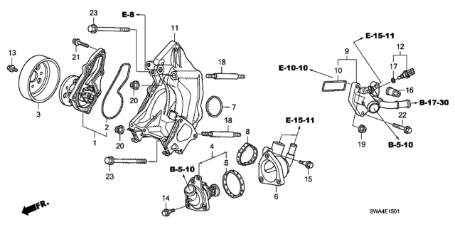 2010 Honda CR-V  Passage, Water Diagram for 19410REZA00