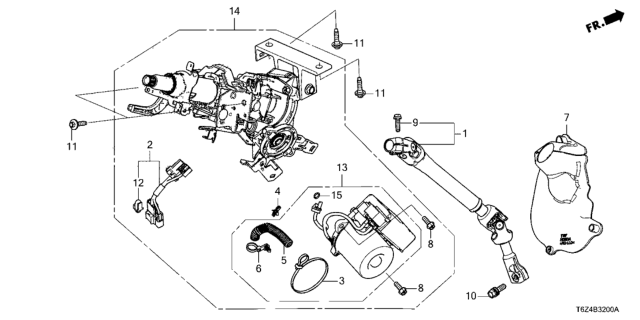 2020 Honda Ridgeline  MOTOR, STEERING Diagram for 53281T6ZA20