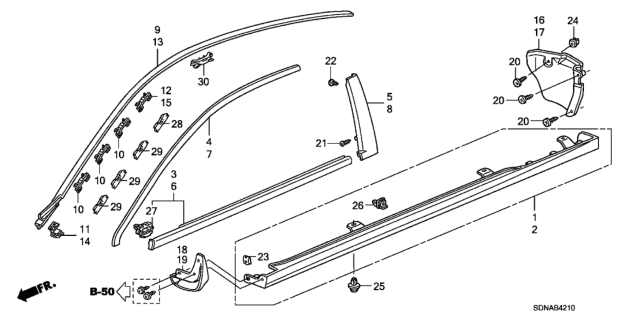 2007 Honda Accord Fender Assy., L. RR. (Inner) Diagram for 74590SDAA00