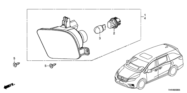 2021 Honda Odyssey  LIGHT, FR- L TURN Diagram for 33350THRA31