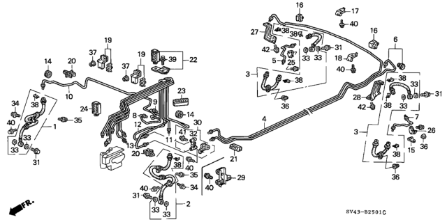 1996 Honda Accord  Pipe U, Brake Diagram for 46374SV1A50
