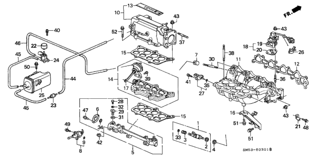 1993 Honda Accord Bolt, Flange (8X65) Diagram for 957010806508