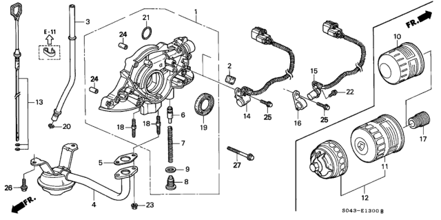 1997 Honda Civic  Oil Seal (31X46X7) Diagram for 91212P2FA01