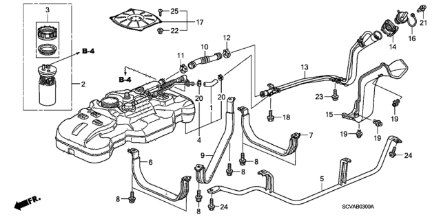 2010 Honda Element Module Assembly, Fuel Pump Diagram for 17045SCVA30