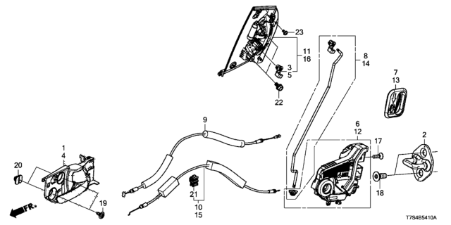 2017 Honda HR-V  Cable, Left Rear Door Lock Diagram for 72673T7AJ01