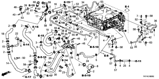 2017 Honda Clarity Fuel Cell  Hose B, Stk In Diagram for 3J4135WMA01