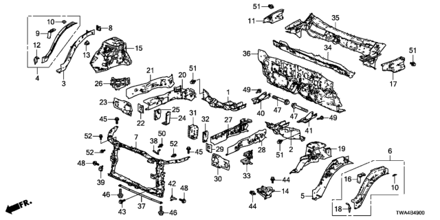 2019 Honda Accord Hybrid  Bolt-Washer (8X23) Diagram for 90102SFE000