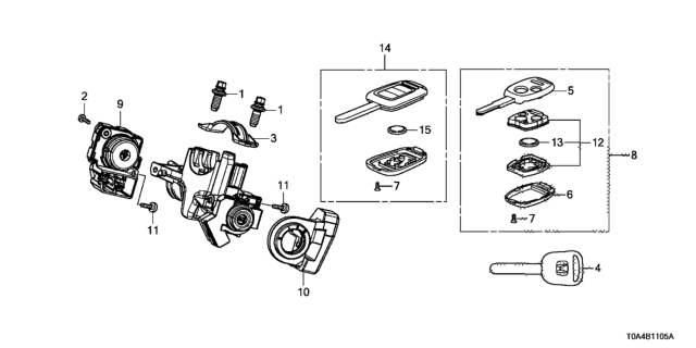 2013 Honda CR-V Blank-Key Complete, Im Diagram for 35118T0AA00