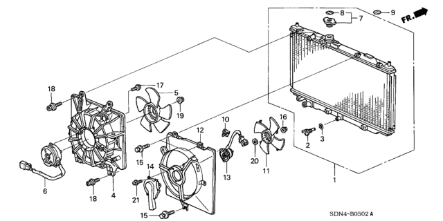 2004 Honda Accord Label, Radiator Cap Diagram for 19046PAAA00