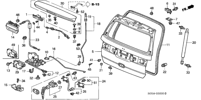 2004 Honda Odyssey  Holder, Rod Diagram for 74867SW5003