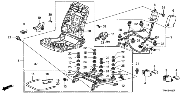 2011 Honda Accord  Frame, R. FR. Seat Diagram for 81136TA0A42