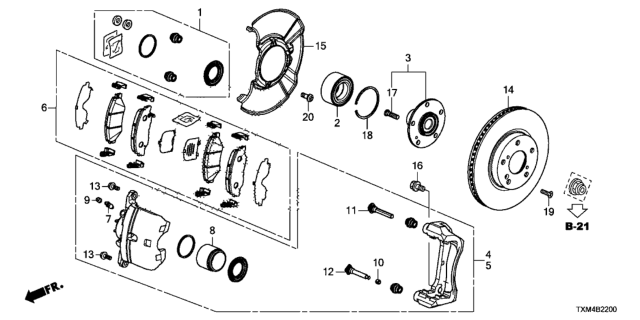 2021 Honda Insight Splash Guard, Front Diagram for 45255TXMA01