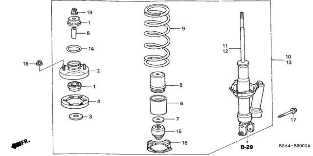 2002 Honda S2000 Rubber, Spring Seat (Showa) Diagram for 52748SM4014