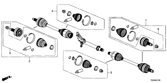 2021 Honda Ridgeline  JOINT SET, OUTBOARD Diagram for 44014TRXA01