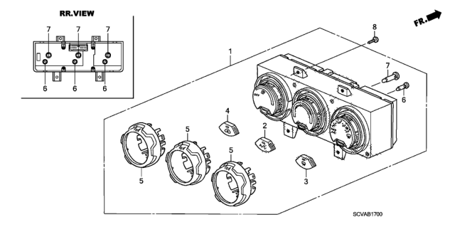2009 Honda Element  Knob *NH167L* (RR. Def) (GRAPHITE BLACK) Diagram for 79602SCVA01ZB