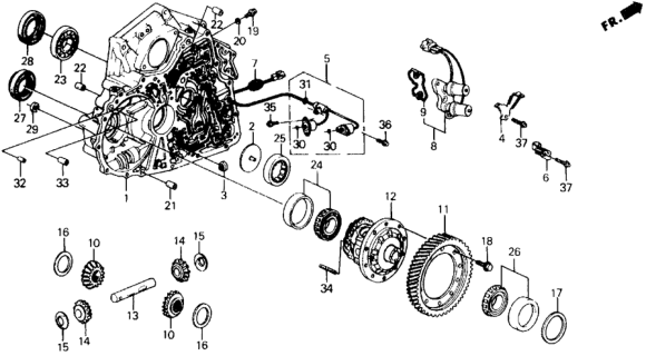 1989 Honda Prelude  Solenoid Assy., Shift Diagram for 28200PK4033