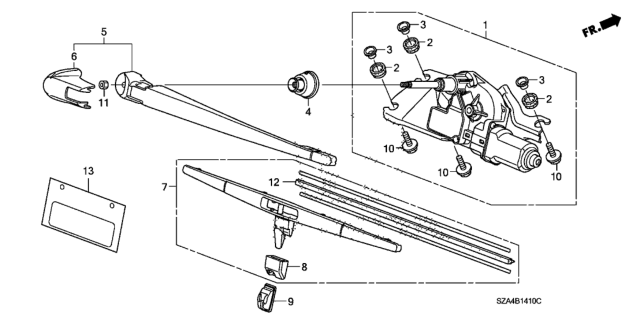 2015 Honda Pilot  Cover, Arm Diagram for 76721SZAA01