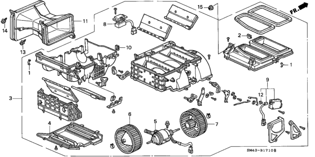 1990 Honda Accord  Blower Assembly (Denso) Diagram for 79300SM4A01