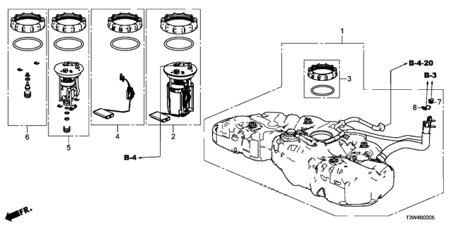 2014 Honda Accord Hybrid  Module Set, Fuel Pump Diagram for 17045T3WA01