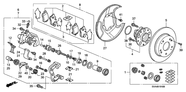 2008 Honda Civic  Pad Set, Rear Diagram for 43022S5AJ01