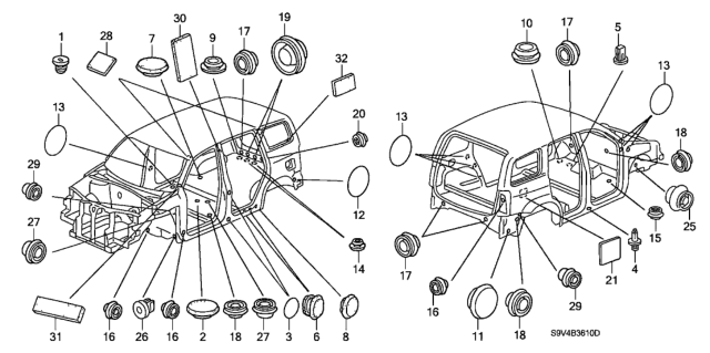 2006 Honda Pilot  Cap, Maintenance Hole Diagram for 42511SP0000
