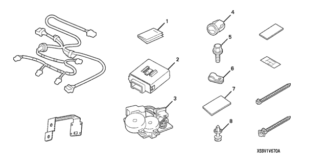 2008 Honda Pilot  Control Unit, Back-Up Sensor Diagram for 08V67SHJ1M001