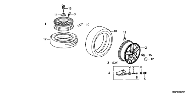 2012 Honda Civic  Nut, Wheel (Sato Rashi) Diagram for 90381S87A01