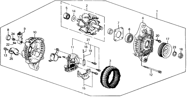 1991 Honda Civic  Nut Diagram for 31142PE0004