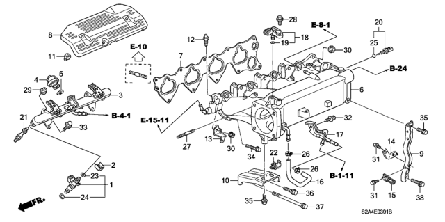 2007 Honda S2000 O-Ring (9.5X1.9) (Matsushita) Diagram for 91307PLC004