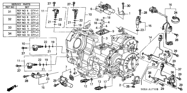 2003 Honda Odyssey  Solenoid Set, Lock-Up Diagram for 28020P7W305