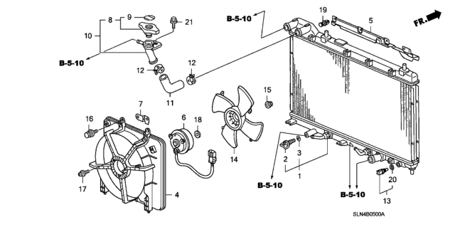 2008 Honda Fit  Shroud Diagram for 19015RMEA51