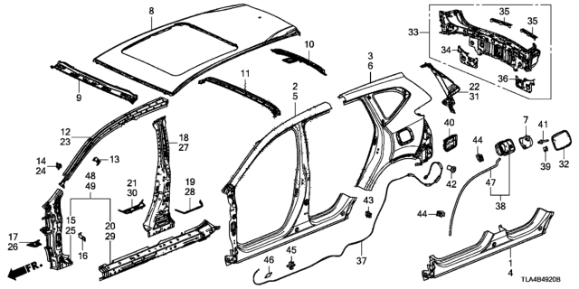 2019 Honda CR-V  PANEL, L. SIDE SILL Diagram for 04641TNYG10ZZ