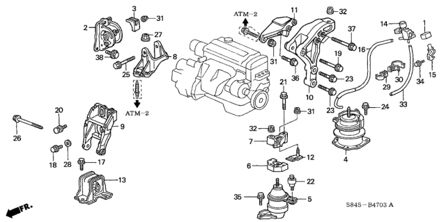 2002 Honda Accord  Bolt, Flange (10X35) Diagram for 90168S2A010