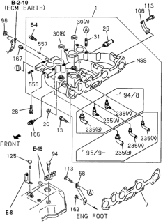 1996 Honda Passport  Gasket, Intake Manifold Diagram for 8943240520