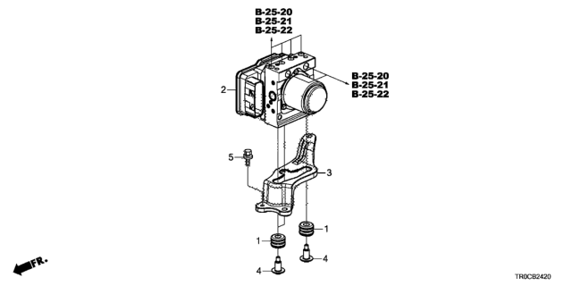 2014 Honda Civic Modulator Assembly, Vs Diagram for 57110TR7329