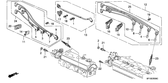 1989 Honda Prelude Spark Plug (Bcpr5E-11) (Ngk) Diagram for 9807955148